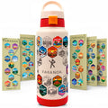White Travel Bottle with Stickers