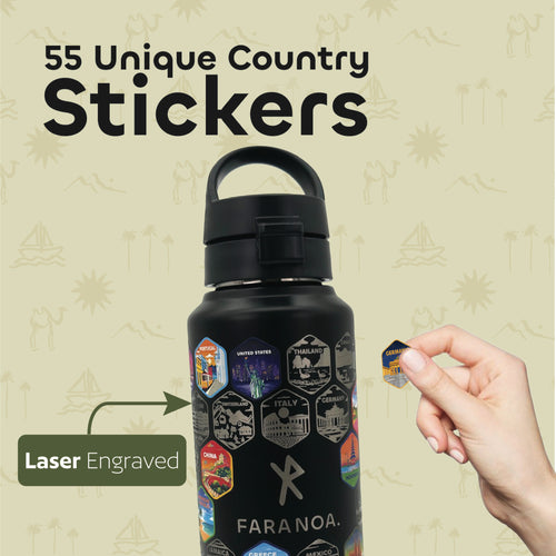 Black Travel Bottle with Stickers