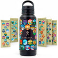 Black Travel Bottle with Stickers