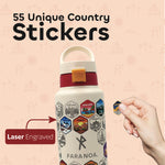 White Travel Bottle with Stickers