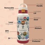White Travel Bottle with Stickers