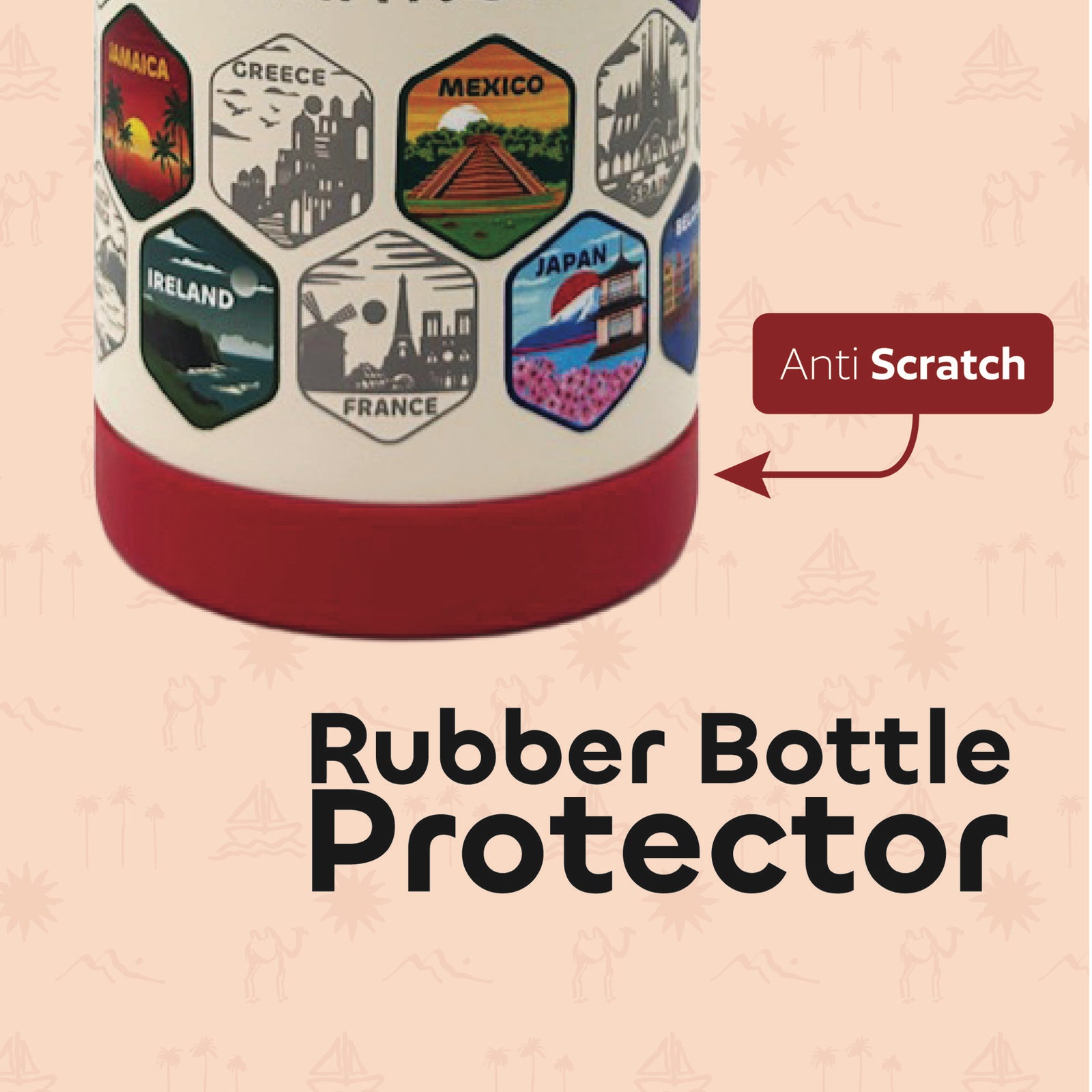 White Travel Bottle with Stickers