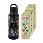 Black Travel Bottle with Stickers