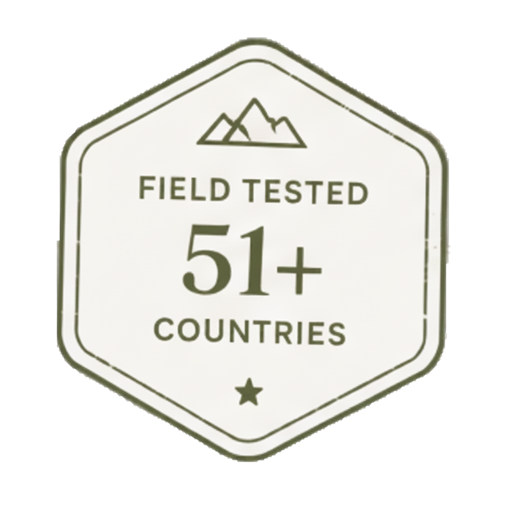 Field Tested 51+ Countries badge